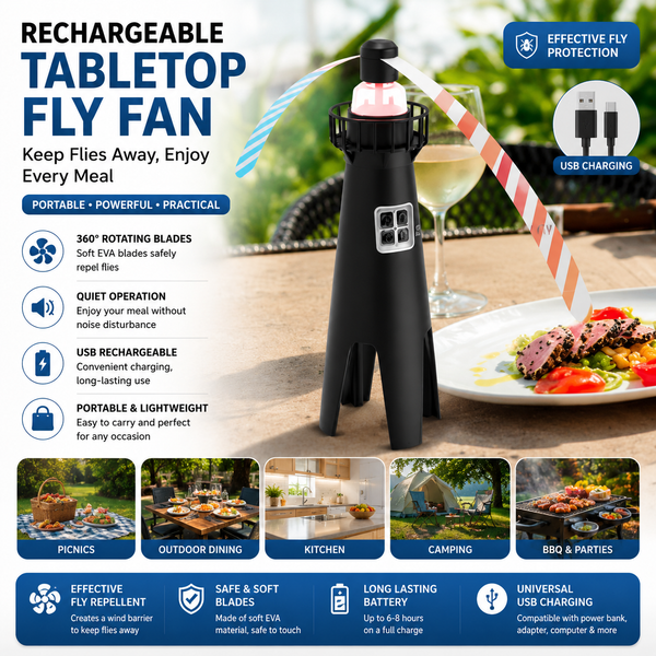Tabletop fly fan
