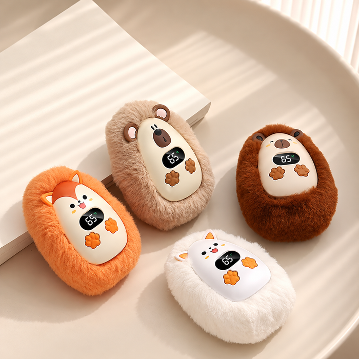 Plush Hand Warmer with Digital Temperature Display